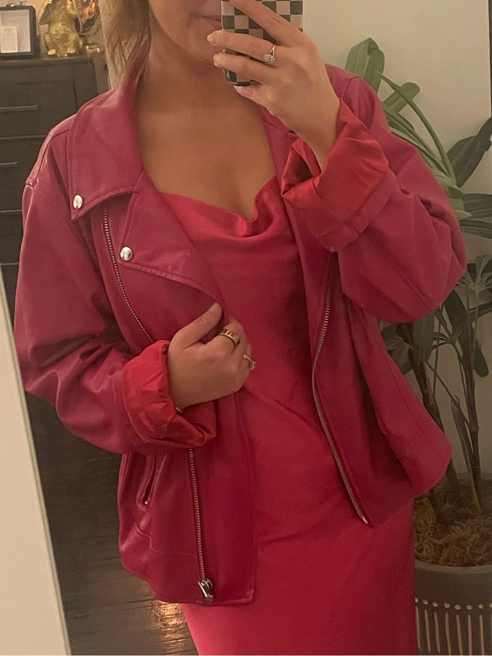 torrid Hot Pink Leather Moto Jacket - Picture 7 of 7
